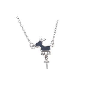 จี้เงินแท้ S925 รูปเขากวาง ประดับมุกเม็ดเดี่ยวขนาด 7-10 มม. พร้อมถาดเปล่าสำหรับงาน DIY รุ่น 1817 จี้แฟชั่น - Product Image 5