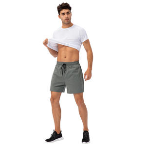 Shorts noirs unis pour hommes, à séchage rapide, avec cordon de serrage à la taille et poches, style sport décontracté - Product Image 4