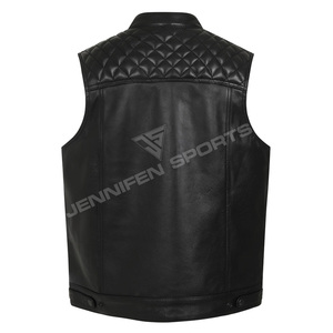 Chaleco de Moda para Hombre Talla Grande, Diseño Único, Chaleco de Cuero Negro sin Mangas, Chaleco de Motocicleta con Calefacción para Invierno, Bolsillos Delanteros - Product Image 4