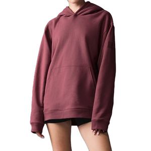 Jersey con capucha de gran tamaño para mujer de alta calidad, sudadera de algodón bordada con logotipo personalizado, vestido de peso pesado sin cuerdas - Product Image 1