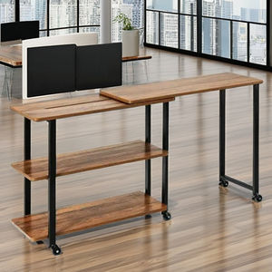 Elegante escritorio en forma de L de melamina MDF de fabricante profesional espacioso y extensible para interiores de oficina hecho en Vietnam - Product Image 1