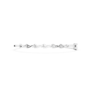 Bracelet jonc en or massif 9K 10K 14K 18K avec diamants CVD cultivés en laboratoire VVS, motif chevron et entrelacé, pour femme - Product Image 5
