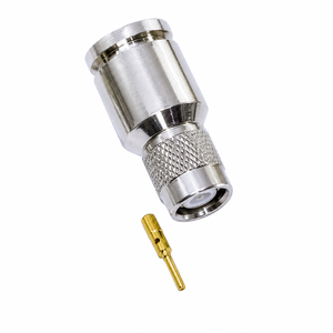 Connecteur coaxial RF TNC mâle de type pince RG 8/213, plaqué zinc, pour câble de télécommunications, robuste, qualité industrielle OEM H - Product Image 1