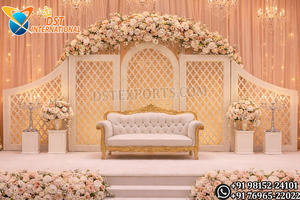 Elegant Mughal Style Laser Cut Backdrop <b>Frames</b> For Stage Decor Modern Jali Style Nikkah <b>Wedding</b> Stage Metal Backdrop Panels Sale - Product Image 4
