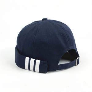 Gorra Docker de Lona de Algodón Personalizable RAO CRAFT EXPORTS, 6 Paneles, Sin Visera, Borde Enrollado, Cinta de Tela con Tres Rayas - Product Image 2