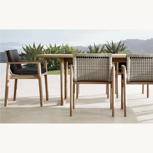 Mesa rectangular de madera de teca con un estilo moderno, adecuada para uso en exteriores, duradera y de buena calidad. - Product Image 6