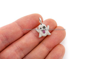 Pendentif Collier Hip Hop Plaqué Or 10K Tendance avec Breloques Diamant Moissanite VVS Motif Fantôme Snapchat Givré – Cadeau pour Lui/La - Product Image 3