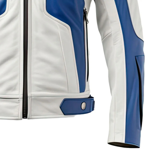 Heavy Duty Motorbike <b>Racing</b> <b>Jacket</b> Protective Motorcycle Leather Wear with Reinforced Safety Panels - Product Image 4