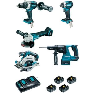 Kit Combinado de Herramientas Eléctricas Inalámbricas de 18V, Batería de Iones de Litio de 5Ah, Juego de 5 Herramientas Eléctricas - Product Image 1