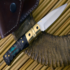 Cuchillo de Camping de Acero Inoxidable con Punta Caída, Mango de Madera y Perilla para el Pulgar, OEM Disponible - Product Image 2