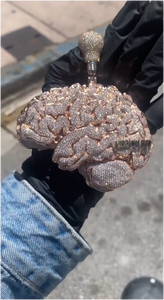 Colgante de cerebro con incrustaciones de moissanita VVS en oro rosa, personalizado, de moda, superventas, estilo hip hop, bling, de lujo, llamativo y único - Product Image 4