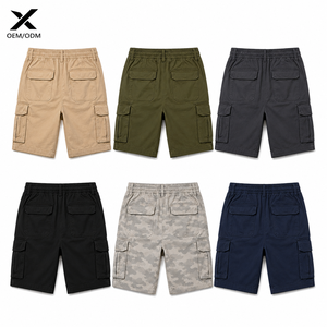 Shorts cargo pour hommes X Sports City, couleur unie, taille élastique, tissu Oxford respirant, style décontracté Bermuda avec poches, offre OEM - Product Image 2