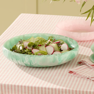 Best Quality Resin Salad Bowl Square Silver Glitter Design Square Shape Blue/Pink/Green Color <b>Table</b> Resin Bowl - Product Image 6