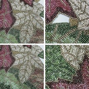 Embroidered Leaf Pattern Table Runner Modern Home Decor Polyester Washable Plant Design - Product Image 4