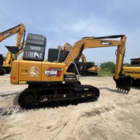 Excavatrice sur chenilles hydraulique d'occasion SY135C, très demandée, à prix abordable, faible consommation de carburant, avec pompe Isuzu