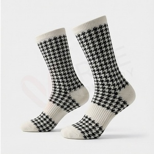 Chaussettes pour hommes, motif pied-de-poule, tricotées, style classique, usage quotidien - Product Image 3