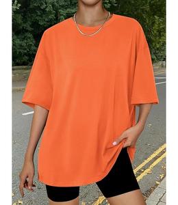 Nueva Llegada: Camiseta de Mujer 100% Algodón Sólido, Manga Media, Hombro Caído, Oversize, Casual, Holgada y Transpirable - Bangladesh - Product Image 6