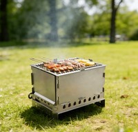 Barbecue portable en acier inoxydable, compact et pliable, pour le camping, la randonnée, les pique-niques et le jardin