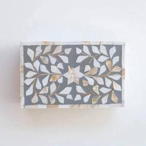 Boîte à bijoux rectangulaire artisanale en nacre incrustée, design oriental, organisateur de rangement pour salon, objet décoratif et souvenir - Product Image 3