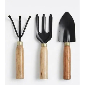 Ensemble d'outils de jardin avec manche en bois, truelle, fourche, houe, outils à main en acier inoxydable pour la plantation et l'aération du sol - Product Image 5