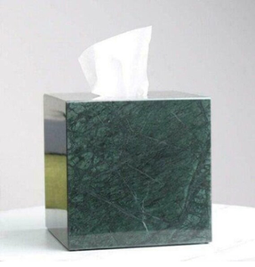 JANNAT EXPORT MTB-36 Factory Wholesale Customized Modern Eco-friendly Marble Tissue Box <b>Green</b> Marble Pattern Custom Logo Durable - Product Image 3