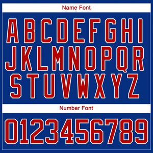 Maillot de hockey sur glace personnalisé unisexe bleu rouge blanc, impression sublimée, motif frontal, col en V, manches trois quarts, évacuation de l'humidité - Product Image 6