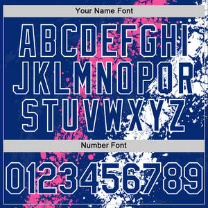 Custom Printed Varsity <b>Jacket</b> <b>Men</b> Plus Size Hooded Navy Pink <b>White</b> Splatter Design Front Back Personalized Name Polyester/Cotton - Product Image 5