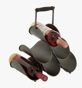 Support de rangement de comptoir en métal moderne avec poignée, porte-bouteilles en fer industriel pour bar et cuisine, vente en gros - Product Image 2