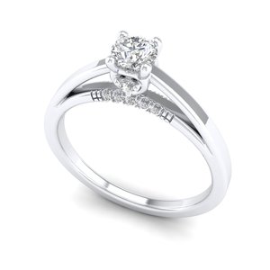 แหวนเพชรทรงกลม REYES ทองคำแท้ 14K น้ำหนัก 0.35 กะรัต แหวนหมั้น/แหวนสัญญาสำหรับผู้หญิง ของขวัญแต่งงานแบบกำหนดเอง เครื่องประดับชั้นดี - Product Image 2