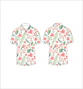 Polo con estampado floral rosa y blanco para hombre, camiseta informal de verano de manga corta con estampado botánico - Product Image 6