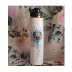 Traditional Pure Copper Water Bottle Handmade Reusable Ayurvedic Drinking Bottle For <b>Men</b> Women Office Travel Fitness Gym - Product Image 1