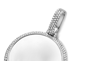 Colgante Redondo de Moissanita Estilo Hip Hop con Baño de Rodio y Cierre de Plata 925, Joyería para Regalo o Fiesta para Hombres - Product Image 2