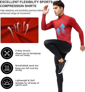 Men's Compression Long Sleeve Performance Shirt Premium Quick Dry Compression Base <b>Layer</b> <b>Top</b> Men's Athletic Compression Training - Product Image 4