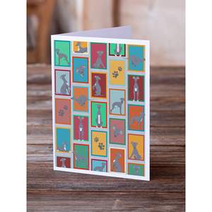 Cartes de vœux lévrier italien fantaisistes Lot de 8 cartes vierges A7 de taille 5x7 avec enveloppes - Product Image 2