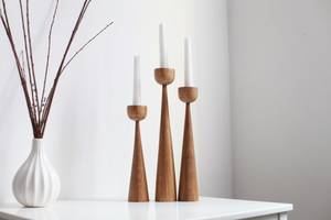 Handmade Wooden <b>Tapered</b> Candlestick Holder Set for Home Decoration and Wedding Occasions - Product Image 5