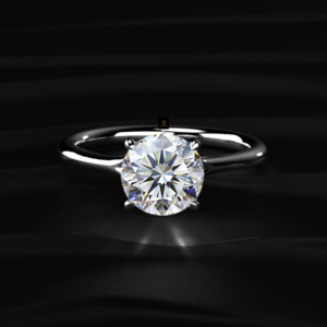 Bague de fiançailles solitaire en or et argent, taille brillant rond, 2 carats, pierre mystique, certifiée IGI, pour mariée intemporelle - Product Image 4