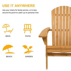 Sedia a Sdraio Pieghevole in Legno Adirondack con Finitura Naturale per Prendere il Sole all'Aperto - Product Image 3