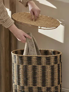 Cesta de Almacenamiento Ecológica Hecha a Mano de Hierba Marina Sin Tapa – Organizador Tejido Natural de Vietnam, Venta al por Mayor OEM ODM - Product Image 6