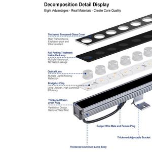 ไฟวอลวอชเชอร์ LED 72W IP65 สำหรับภายนอกอาคาร แสงตกแต่งอาคาร โครงสร้างอะลูมิเนียมหล่อขึ้นรูป กระจกนิรภัย แสงสีขาว 5000K เหมือนแสงกลางวัน - Product Image 1