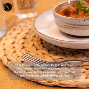 Boho Style Natural Water Hyacinth <b>Round</b> Eco-Friendly Handmade Placemat <b>Table</b> <b>Mat</b> - Product Image 6