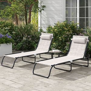 2 chaises longues pliantes bleu foncé pour piscine avec dossier inclinable à 4 positions, coussin respirant en maille et siège élastique pour utilisation en salle de sport - Product Image 2
