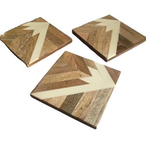 Sous-verre créatif en incrustation d'os fait à la main avec le meilleur sous-verre de tasse de thé et la forme carrée pour les restaurants - Product Image 1