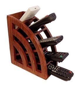 Modern Wooden <b>Remote</b> <b>Control</b> Organizer Caddy Handmade Craft <b>Storage</b> Box Tabletop Birthday Factory Direct Supply - Product Image 2