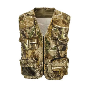 Gilet de chasse camouflage pour homme avec plusieurs poches, fermeture éclair, respirant, en polyester, style safari, pour l'automne - Product Image 4