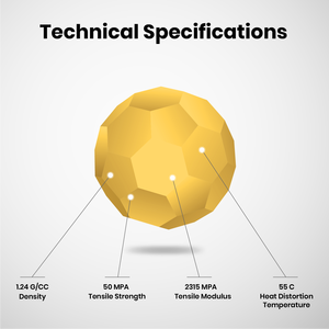 Numakers La mejor calidad 1kg 1,75mm PLA + Bahama Amarillo Filamento de impresión 3D Varillas de plástico - Product Image 4