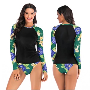 Haut de surf à manches longues pour femmes avec protection UPF50+, respirant, antibactérien, séchage rapide pour la natation et la plongée - Product Image 1