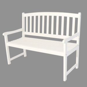 Banc Shine Company de couleur blanche, conçu pour l'extérieur et les jardins, avec un style classique et une finition durable - Product Image 1