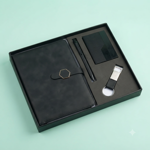 Aurelux Professional Executive Gift Set Featuring Premium Case Bound 192 Pages UV Printed Notebook Metal <b>Pen</b> Business Card - Product Image 4