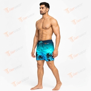 Premium <b>Men</b> Beach Swim <b>Shorts</b> Quick Dry 100% Polyester Breathable Eco-Friendly Summer Surf <b>Shorts</b> High Street Style Elastic - Product Image 2