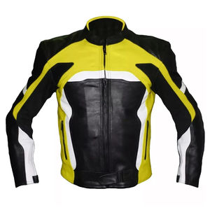 Chaqueta de Cuero Estilosa para Hombre, Manga Larga, Diseño Personalizado, Corte Casual, Impermeable, Resistente al Viento, Chaqueta de Motociclista de Cuero Genuino Resistente - Product Image 3